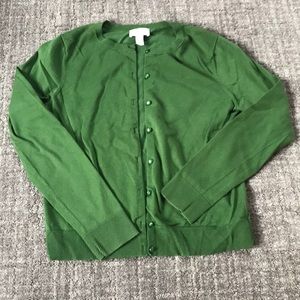 LOFT -Green cardigan lightweight sweater